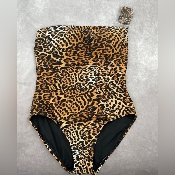 Calvin Klein Leopard-PrintOne-Piece Swimsuit - Picture 3 of 5